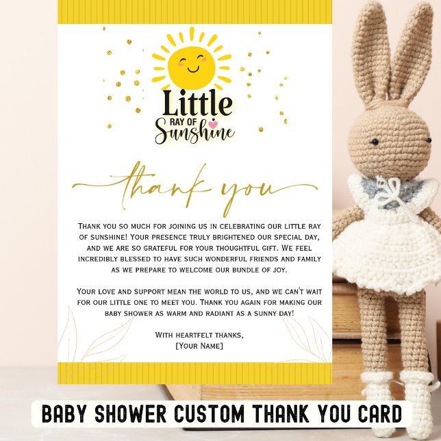 Ray of Sunshine Baby Shower - tackkort Inbjudningar (Skapare uppladdad)