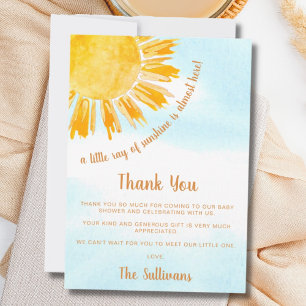 Ray of Sunshine Blå himmel Baby Shower Tack Kort