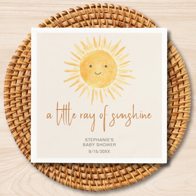 Ray of Sunshine Boho Baby Shower Pappersservett (Skapare uppladdad)