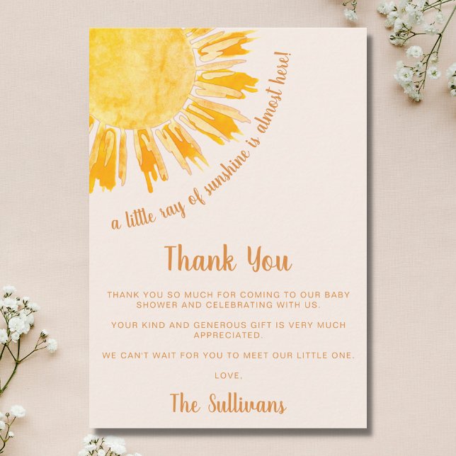Ray of Sunshine Boho Baby Shower Tack Kort (Skapare uppladdad)
