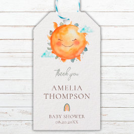 Ray of Sunshine Boho Rainbow Baby Shower Favor Presentetikett