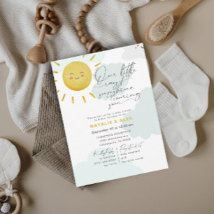 Ray of Sunshine Clouds Gender Neutral Baby Shower Inbjudningar