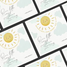 Ray of Sunshine Clouds Gender Neutral Baby Shower Pappersservett