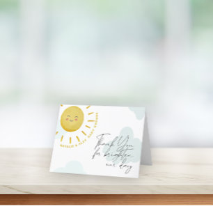 Ray of Sunshine Clouds Gender Neutral Baby Shower Tack Kort