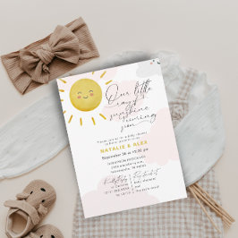 Ray of Sunshine Clouds Girl Baby Shower Inbjudningar