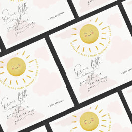 Ray of Sunshine Clouds Girl Baby Shower Pappersservett