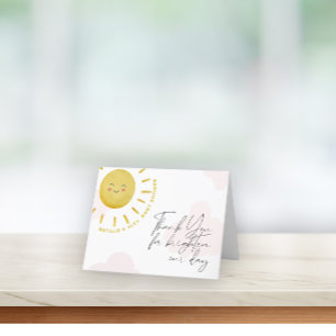 Ray of Sunshine Clouds Girl Baby Shower Tack Kort