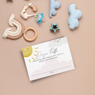 Ray of Sunshine Clouds Girl Diaper Raffle Small Tilläggskort
