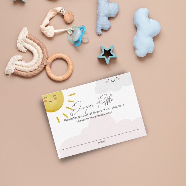 Ray of Sunshine Clouds Girl Diaper Raffle Small Tilläggskort (Skapare uppladdad)