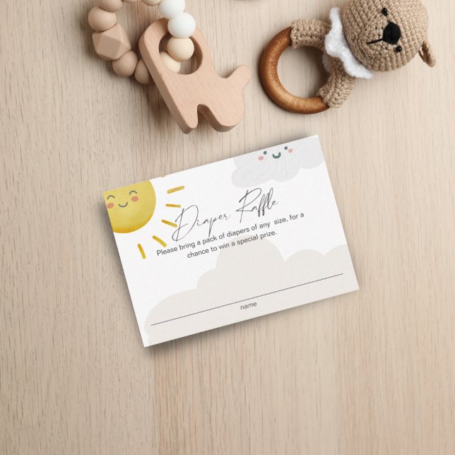 Ray of Sunshine Clouds Neutralt Diaper Raffle Smal Tilläggskort (Skapare uppladdad)