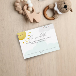 Ray of Sunshine Clouds Neutralt Diaper Raffle Smal Tilläggskort