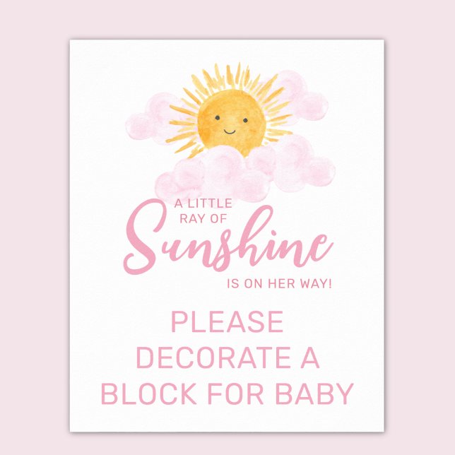 Ray Of Sunshine Decorate A Block Baby Shower  Poster (Skapare uppladdad)