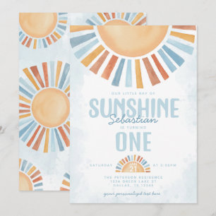 Ray of Sunshine Födelsedagsfest Inbjudningar