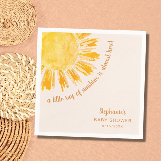 Ray of Sunshine Gender Neutral Baby Shower Pappersservett (Skapare uppladdad)
