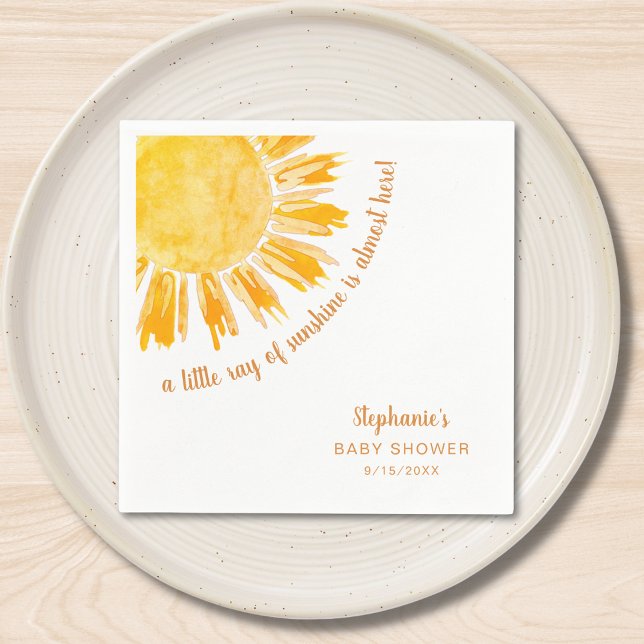 Ray of Sunshine Gender Neutral Baby Shower Pappersservett (Skapare uppladdad)