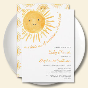 Ray of Sunshine Gender-Neutralt Baby Shower Inbjudningar