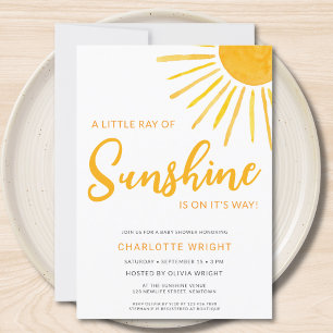 Ray of Sunshine Gender-Neutralt Baby Shower Inbjudningar