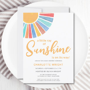 Ray of Sunshine Gender-Neutralt Baby Shower Inbjudningar