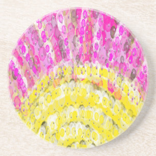 Ray of Sunshine in Gult and Fuchsia Underlägg Sandsten