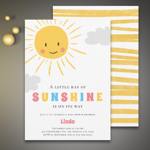 Ray of Sunshine Neutralt Baby Shower Inbjudningar