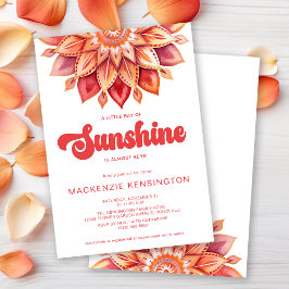 Ray of Sunshine Retro Boho Baby Shower Inbjudningar