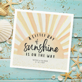 Ray of Sunshine Retro Summer Beach Baby Shower Pappersservett