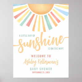 Ray Of Sunshine Sun Baby Shower Welcome Sign Poster