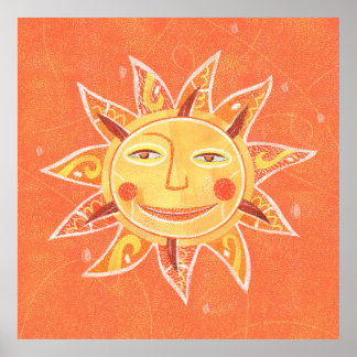 Ray Play Smiling Orange Sol Art Poster