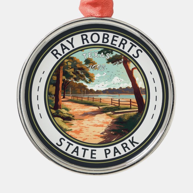Ray Roberts State Park Texas Badge Julgransprydnad Metall (Framsidan)