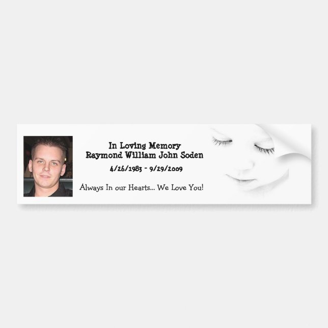 Ray Soden.ipg, ögon, i att älska minnet Raymond W… Bildekal (Framsidan)