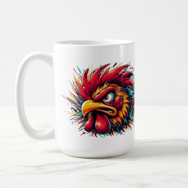 Ray the Fierce Rooster Mug Kaffemugg (Vänster)