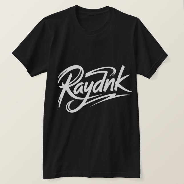 Raydnk Custom Script Logo  T Shirt (Design framsida)