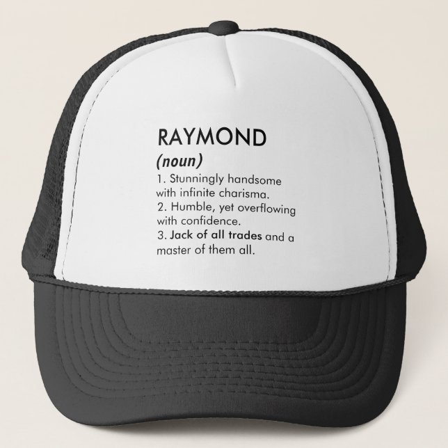Raymond namn, Redigerbart namn, Anpassat namn Keps (Framsida)