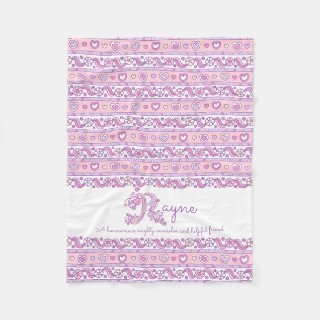 Rayne R namn betydelse pastell doodle konst filt (Framsidan)