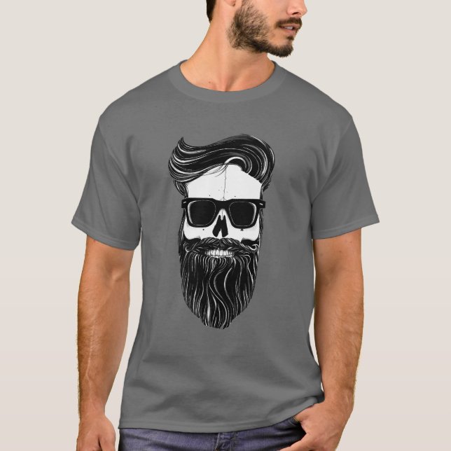 Ray's black bearded skull t-shirt (Framsida)