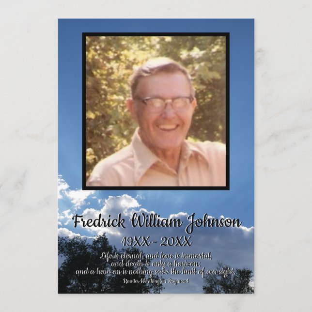 Rays från Storm Clouds Quote Photo Funeral Program (Framsida)