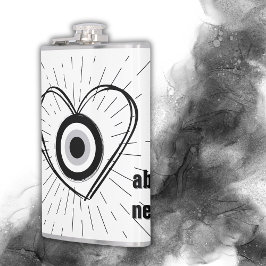 Rays, Heart, Black Evil Öga Protection monogram | Fickplunta