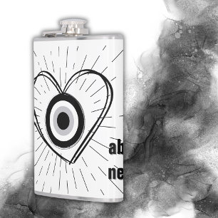 Rays, Heart, Black Evil Öga Protection monogram Fickplunta