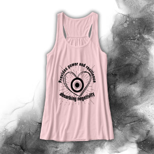Rays, Heart, Black Evil Öga Protection monogram Linne Med Racerback