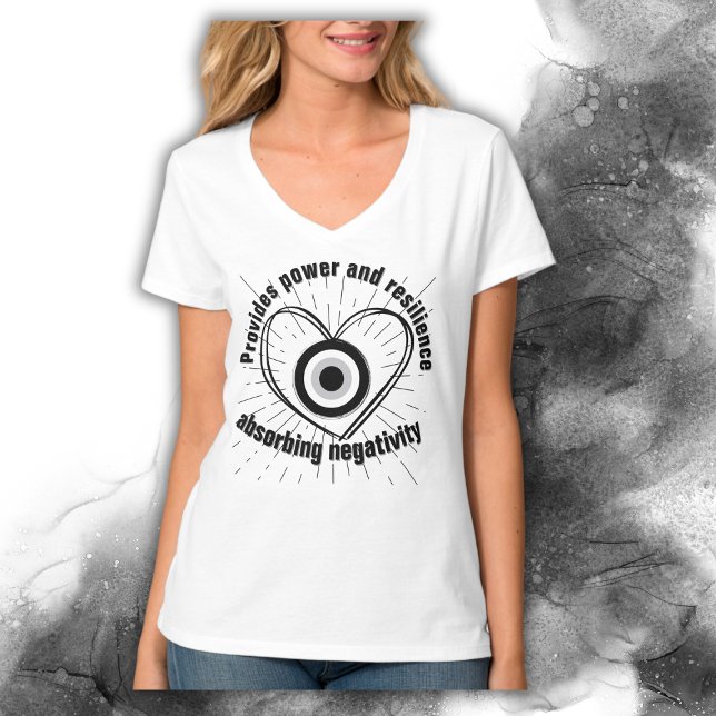 Rays, Heart, Black Evil Öga Protection monogram | T Shirt (Skapare uppladdad)