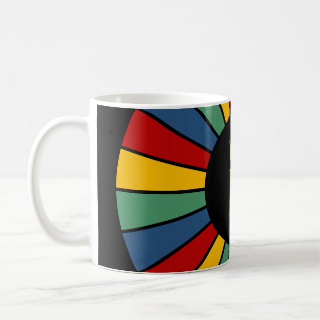 RAYS-KNAPP I + foto, text, Monogram Kaffemugg (Vänster)