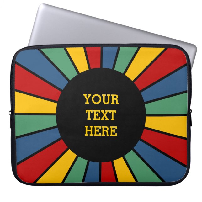 RAYS-KNAPP I + foto, text, Monogram Laptop Sleeve (Framsidan)