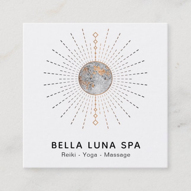 Rays Lunar energi för *~*kosmos måneshamanen Fyrkantigt Visitkort (Framsida)