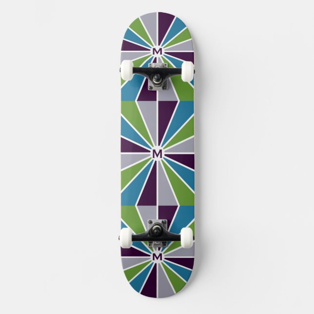Rays Mönster anpassningsbar-initialskateboard Old School Skateboard Bräda 18 Cm (Framsida)