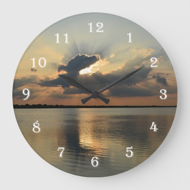 Rays of Sol Sunset Wall Clock Stor Klocka (Framsida)