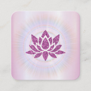 *~* Rays Reiki Energy Healing Lotus MAGENTA Fyrkantigt Visitkort