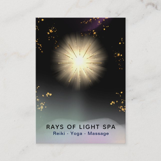 *~* Rays Stars som lagrar ljus för universell ener Visitkort (Framsida)