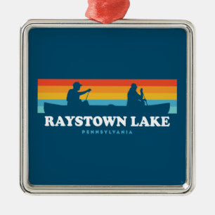 Raystown Sjö Pennsylvania Canoe Julgransprydnad Metall