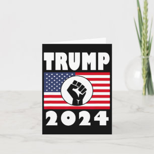 Razed Fist Trump 2024 American Flagga Patriot Kort