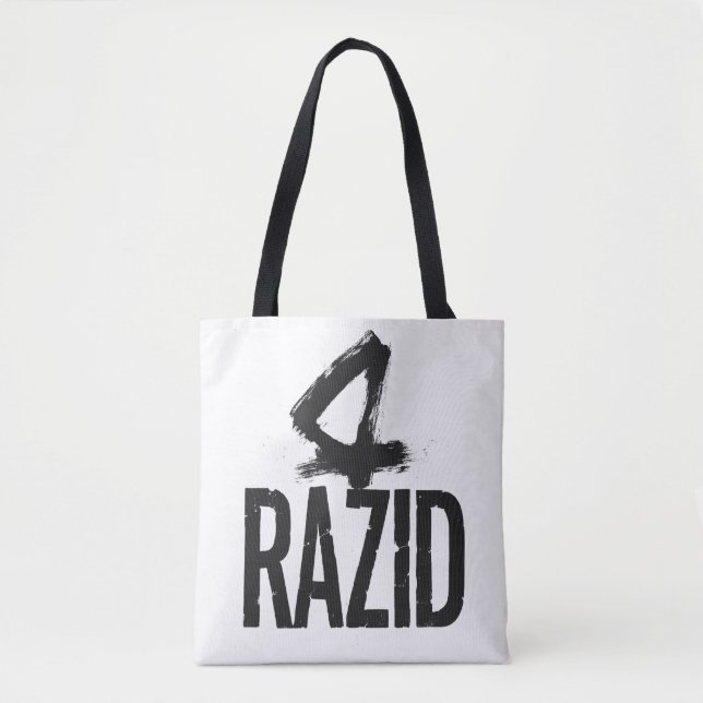 RAZID Minimal Brush Typography Tote Bag – Modern  Tygkasse (Framsida)